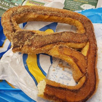 Disgusting, hard, burnt pretzel.