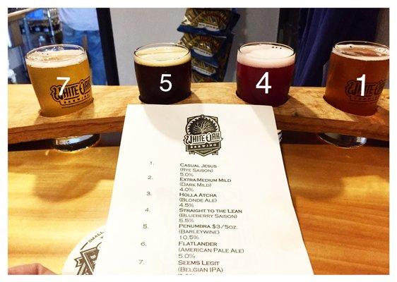 $5 for a flight of 4 tasty beers