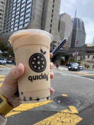 Dairy free milk tea with boba