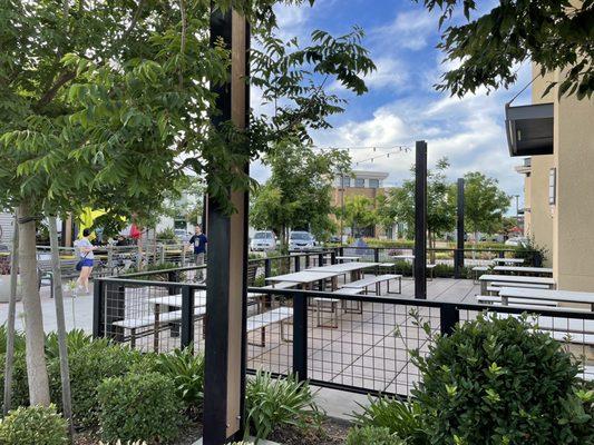 Many restaurants are still have a nice outdoor seating area in Delta Shores Shopping Center