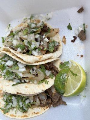 Steak Tacos w/ grilled onions