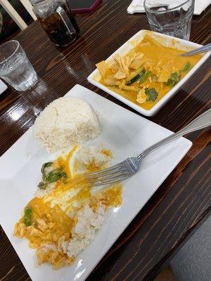 32. Red Curry with chicken. It was so good I almost forgot to take a picture