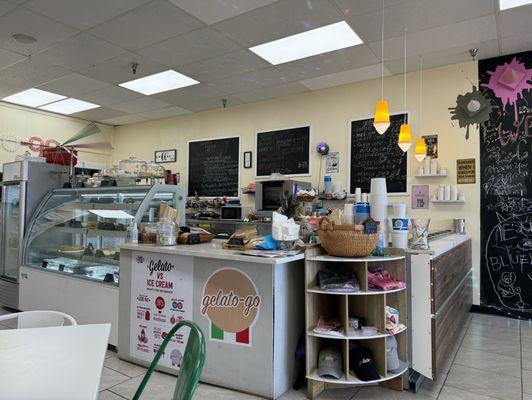 Pastry case, fresh bread, gelato, sandwiches, quiche.  What more could you want?