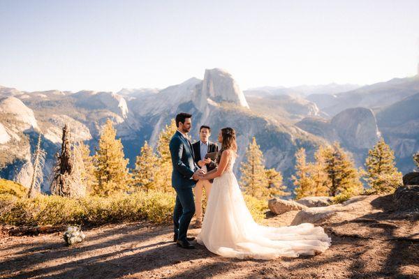 married at glacier point in Yosemite!