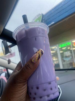 Taro Milk Tea with tapioca bubbles