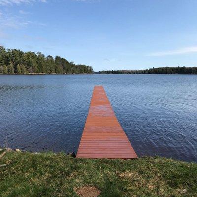 New "boat" Pier today! The weather changed from blustery, snow and cold this am to blustery-beautiful by the end of the day.