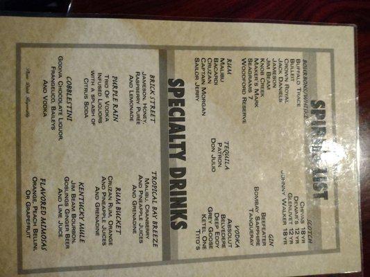 Drink Menu