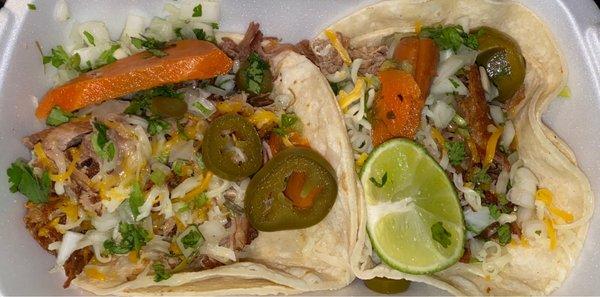 Some awesome carnitas tacos