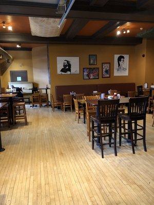 Large dining area with beautiful wood floors