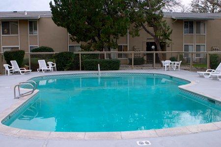 Cool off and have fun during warmer weather in our sparkling blue pool!