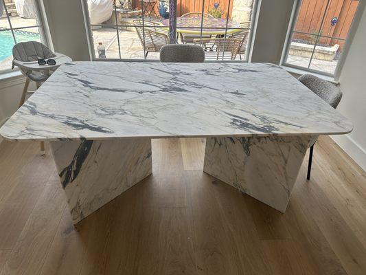 Custom marble kitchen table