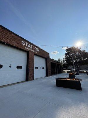 Patio area. 3 fire pits. Additional patio seating coming soon.