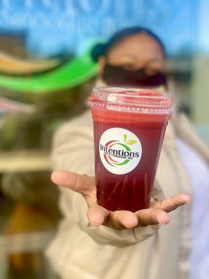 12 oz. Clarity Juice: beets, carrots, apples, lemon, ginger ($5.00)