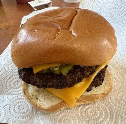 Green Chile Cheeseburger