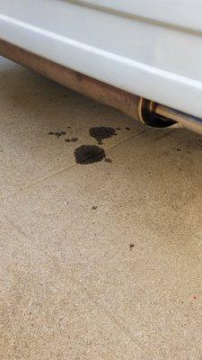 Oil drips on my driveway.