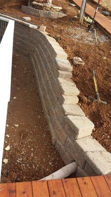 #2 Estate Ashlar retaining wall with caps at Hayward, Ca