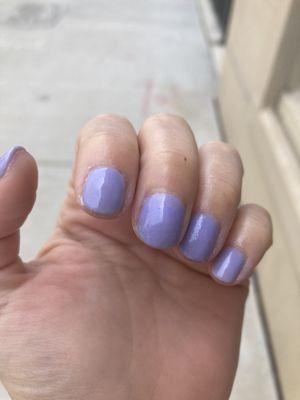 Sloppy and expensive dip manicure