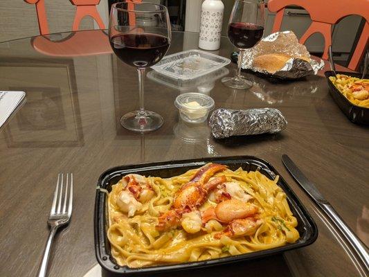 Lobster  fettuccine special.