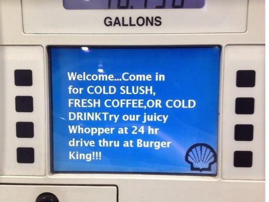 This Shell station also has a convenient store and Burger King