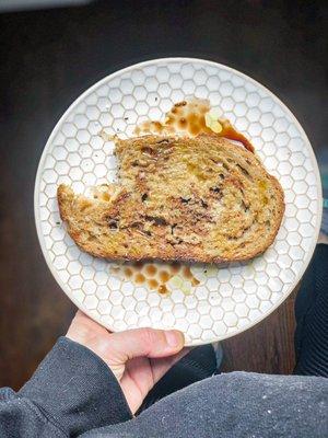 Olive oil and salt on sourdough