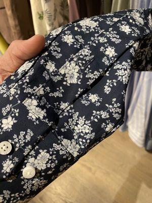 Collared shirt with floral pattern