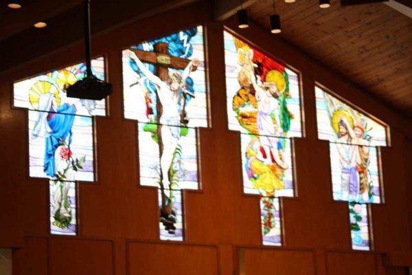 Stained glass windows designed by Michelle Morse