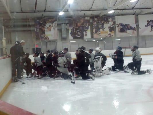 IceCats practice on the small rink