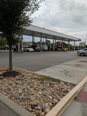 Gas pump island