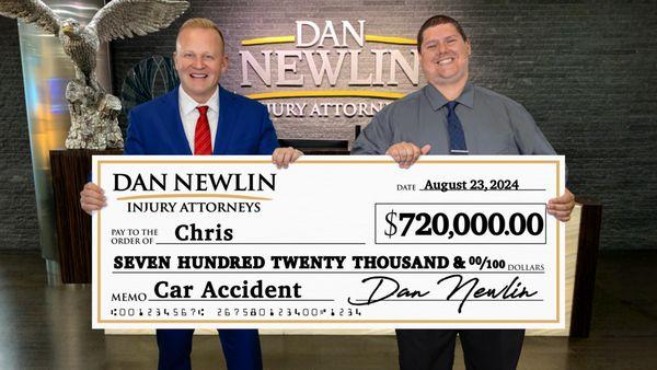 Winning $720,000 for Chris's car accident case was a true testament to the dedication and hard work that goes into fighting for justice.