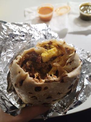 Chorizo breakfast burrito