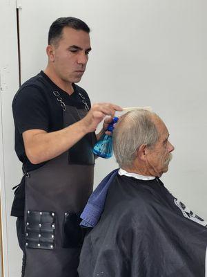 Amer was trained in Amman Jordan and is experienced in haircut,  beard trim & line up, eyebrow thread and straight razor shave.