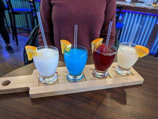 $8 Flight: Margarita, Blue Something, Strawberry, Peach