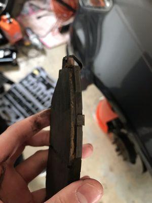 Old Brake pads. Close to failing.