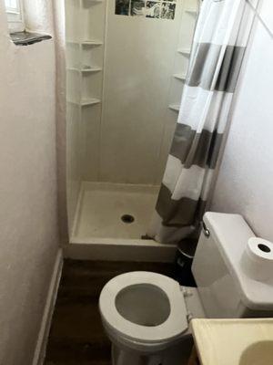 No room to even sit on the toilet