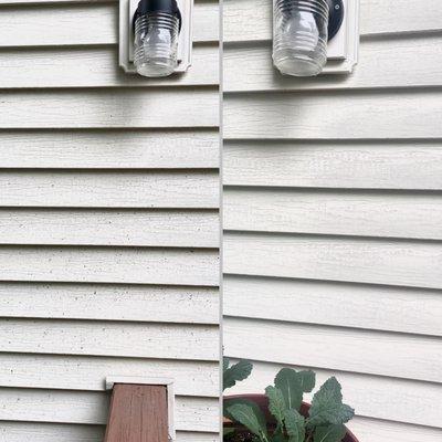 Siding before and after.