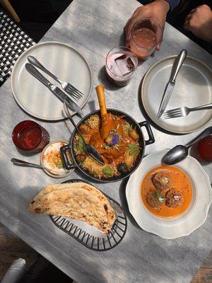 Mulberry Sour, Pink Guava,  Chick Pea Shahi Kofta, Lamb Shank Dhansak