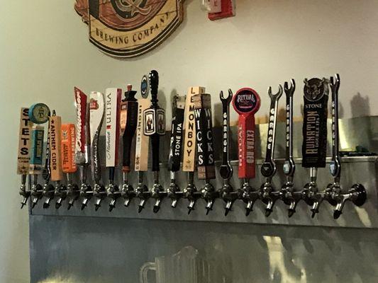 Beer on tap selection