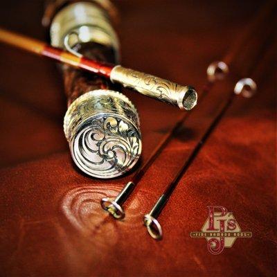 Master Engraved Nickel Silver Hardware on Custom Bamboo Fly Rods