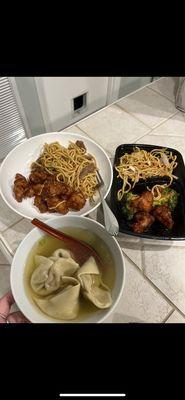 Wonton soup and general tso chicken