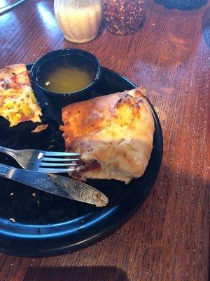 Half of a mini calzone.....crust is very good!