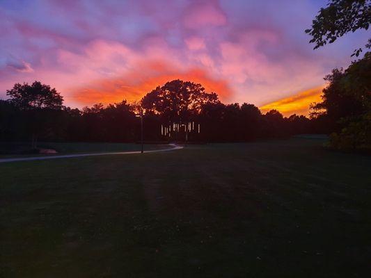 Gorgeous sunset and outside area