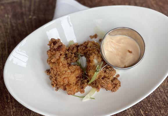 Fried lobster tails.