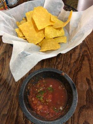 Chips and salsa. 2nd bowl of salsa