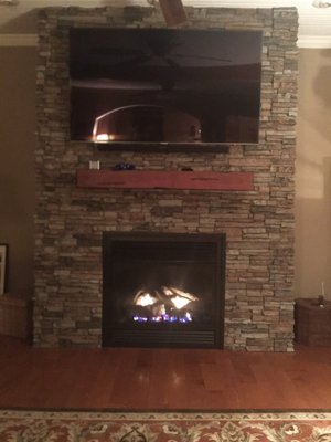 Tom Riess did an amazing job on our custom stone fireplace!