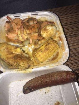 Low country boil added sausage