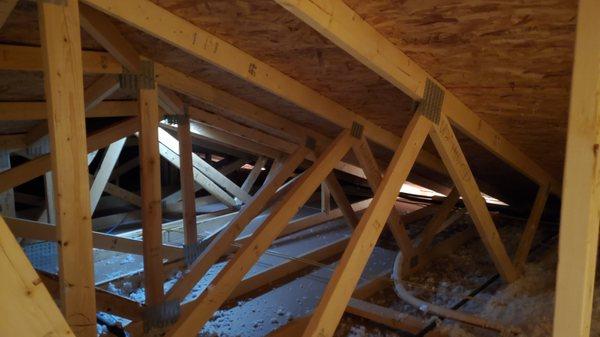 attic - opening to the roof of the house.