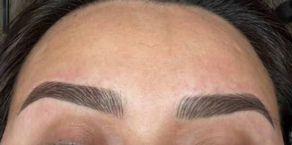 Jaclyn's work (Nano brows), the day of.