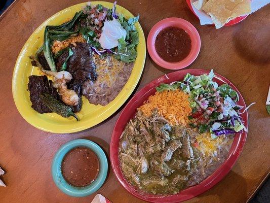 Carne Asada and Chile Verde