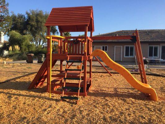 Monkey tower with monkey bars & a fire pole