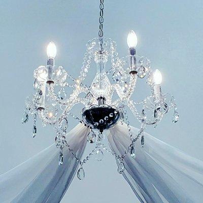 Chandeliers in Wedding Chapel